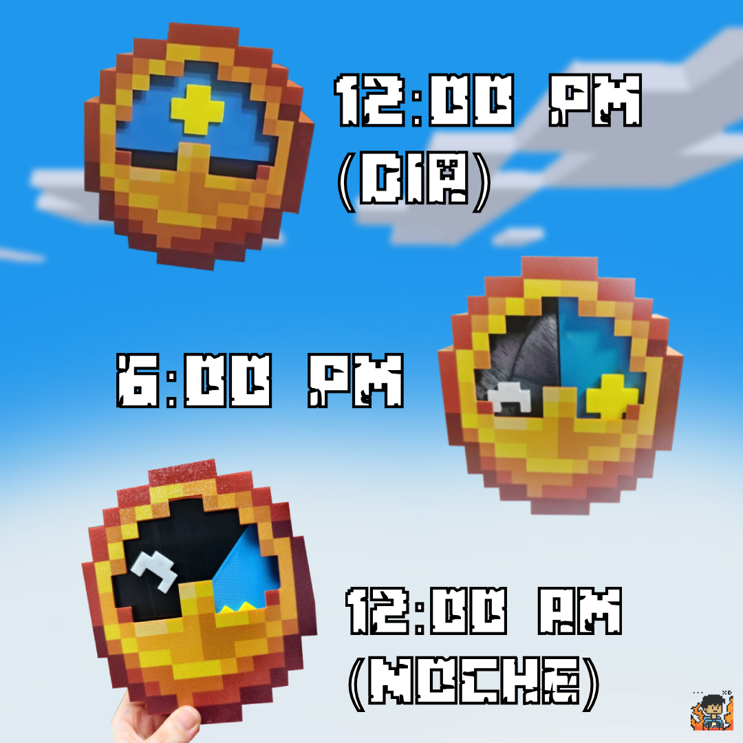 PixelGuard Reloj de pared estilo Minecraft 24 Horas