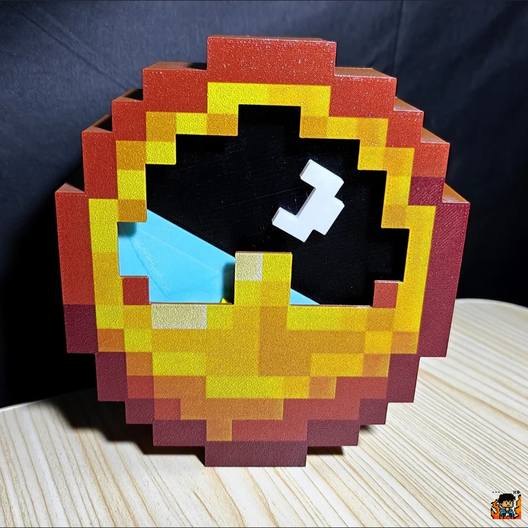 PixelGuard Reloj de pared estilo Minecraft 24 Horas
